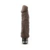 Au Naturel Home Wrecker Sensa Feel Vibrating Dildo in realistic brown-tone TPE showing its full shaft with detailed veined texture, FlexiShaft technology, tip-focused vibrations, and strong suction cup base for intense deep stimulation