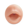 Close-up of the realistic luscious lips and mouth entrance on PDX Extreme Coed Cocksucker with soft TPR texture for lifelike oral insertion and intense stroking sensation