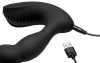 Jock P-Force Silicone Prostate Vibrator w/ Remote in premium body-safe silicone showing its full curved insertable arm with milking head, external perineum arm, and wireless remote for independent dual-motor control