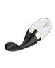 Side profile of Anal Adventures Platinum Aqua Jet Rechargeable Anal Douche demonstrating its posable neck, 5-spout jet head, and premium platinum-cured silicone construction for comfortable and effective cleansing