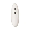 Remote control close-up for Adam & Eve Adam's True Feel Dildo allowing easy adjustment of 12 vibration modes from up to 50 feet away during solo or partnered play