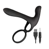 Side profile of Enhancer The Ultimate Lover Silicone Couples Ring demonstrating its girth-enhancing design, adjustable rings, and textured stimulator for dual-partner pleasure