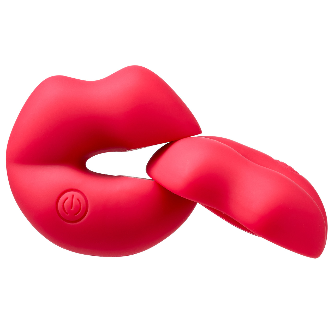 Side profile of Cloud 9 Naughty Lips Vibrating Nipple Clamps demonstrating their compact discreet size, strong vibrating motor, and flexible silicone construction for comfortable wear