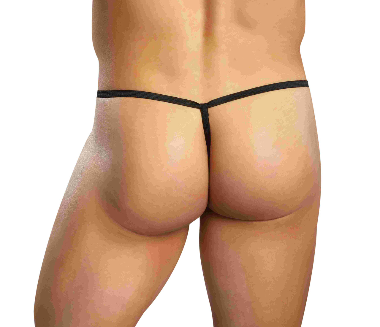 Male Power Stretch Lace G-String rear view - Red