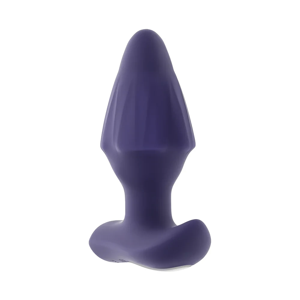 Side profile of Evolved Starburst Expandable Anal Plug demonstrating its contoured shape, tapered tip, and expandable design for progressive fullness and vibration