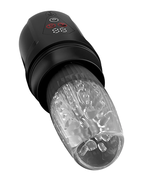 Close-up of the ultra-soft textured sleeve with rows of soft nubs on PDX Elite Mega-Bator Pro demonstrating the lifelike grip and enhanced internal stimulation
