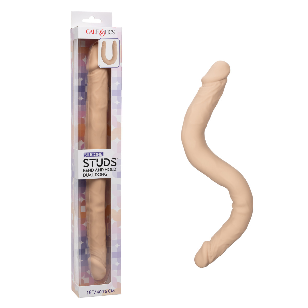 CalExotics Studs 16" Bend & Hold Dual Dong - Vanilla