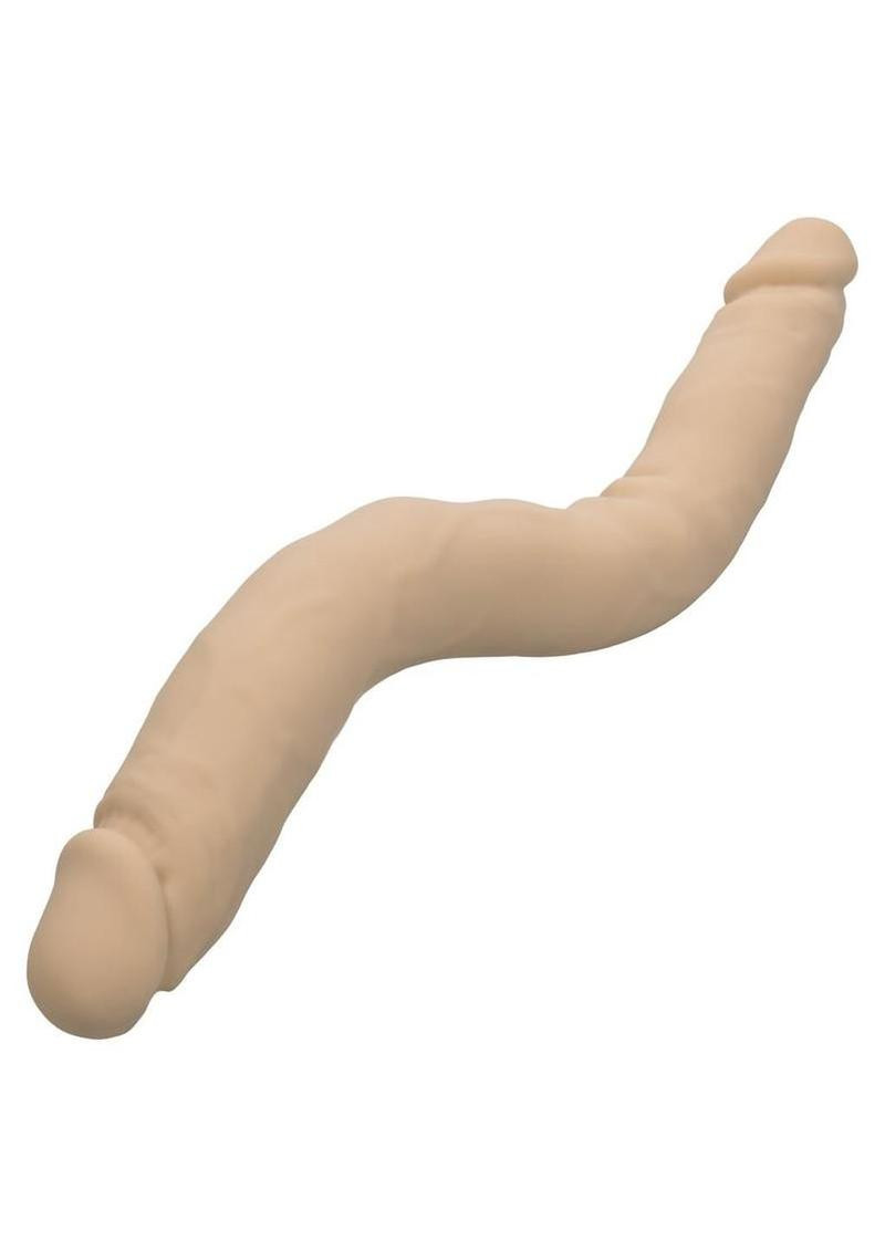 CalExotics Studs 16 inch Bend & Hold dual-ended silicone dong in vanilla tone with realistic tips