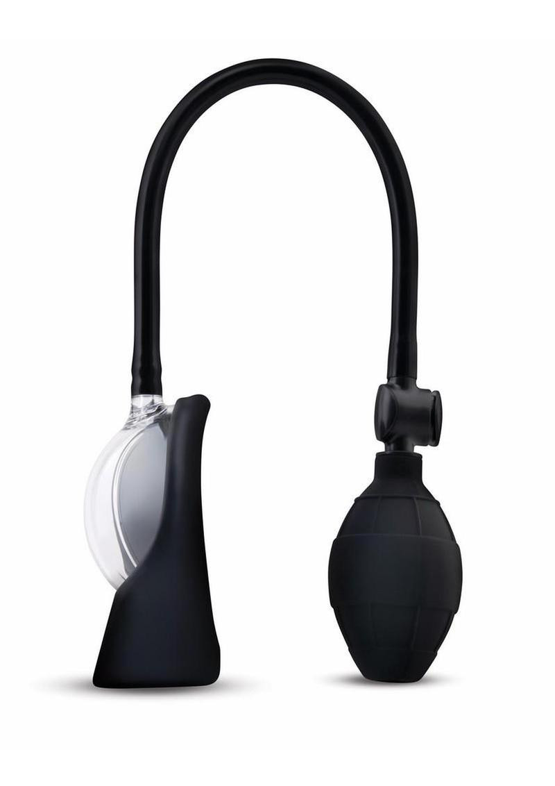 Size Up Vibrating Mini Pussy & Clitoral Pump clear chamber with rechargeable bullet vibe at base