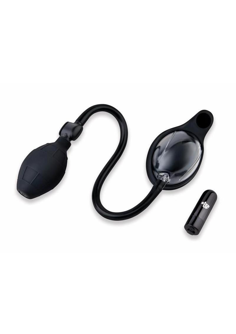 Size Up Vibrating Mini Pussy & Clitoral Pump clear chamber and separate bullet vibe