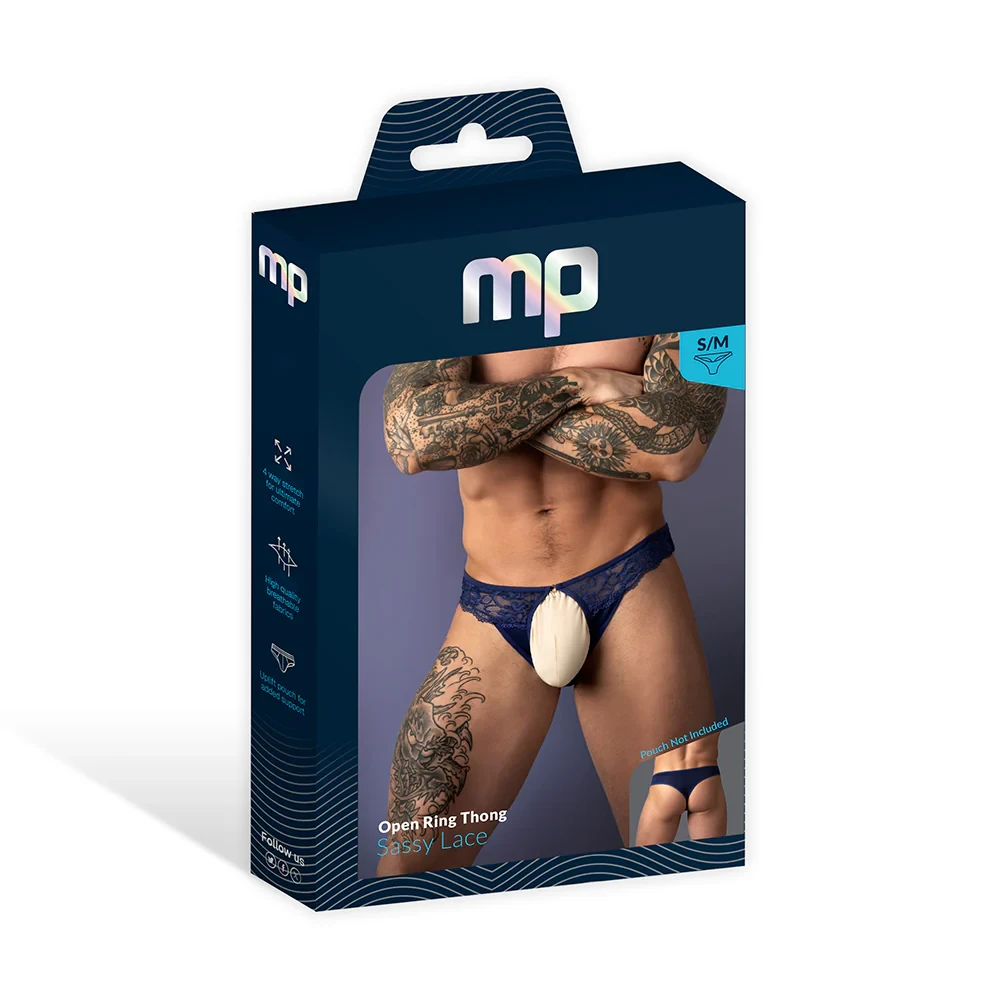 Male Power Sassy Lace Open Ring Thong