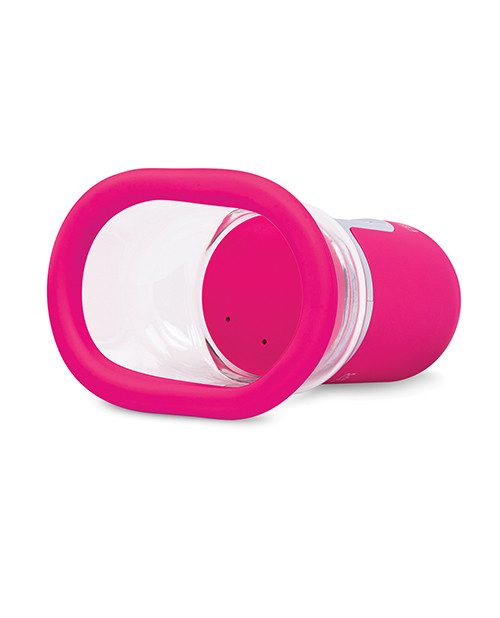 Clear suction chamber of Lux Fetish Auto Pussy Pump for viewing engorgement