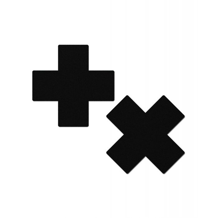 Close-up of Pastease Plus X Matte Cross Nipple Pasties showing X shape
