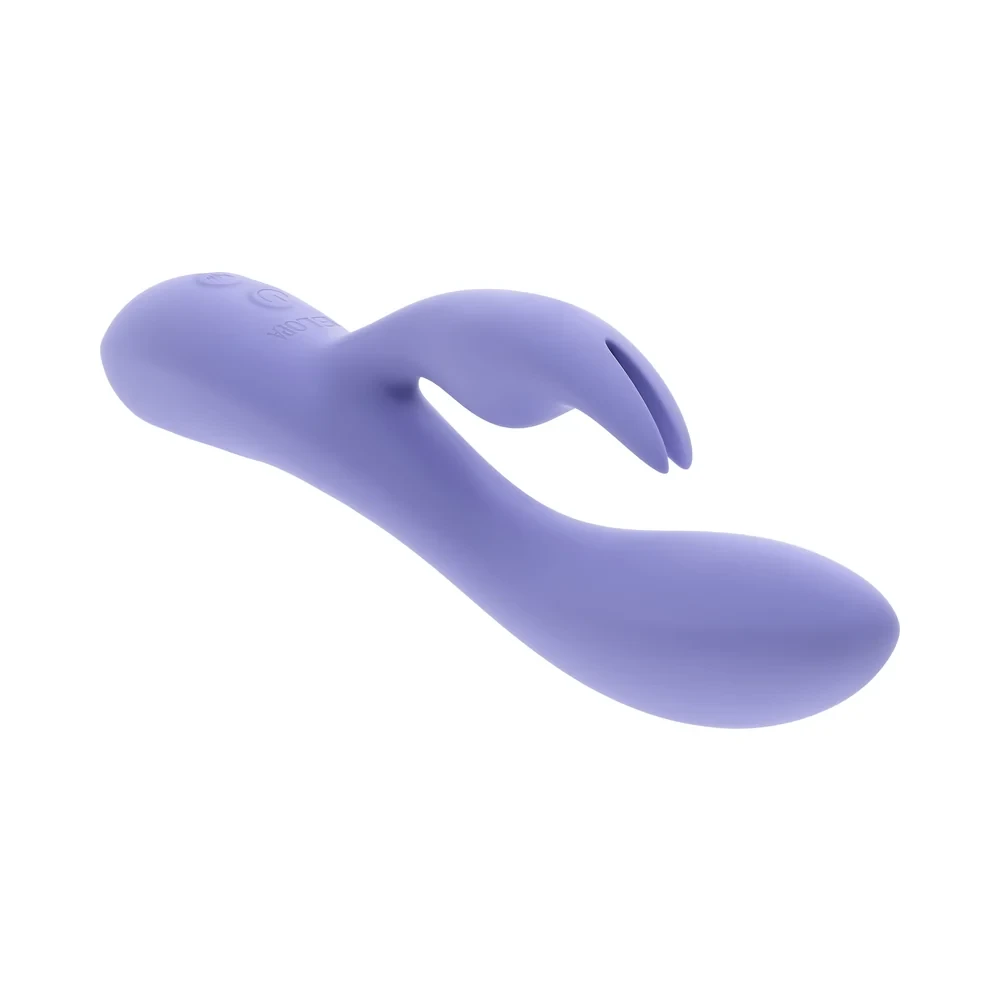 Chunky curved main shaft of Selopa Purple Craze silicone rabbit vibrator