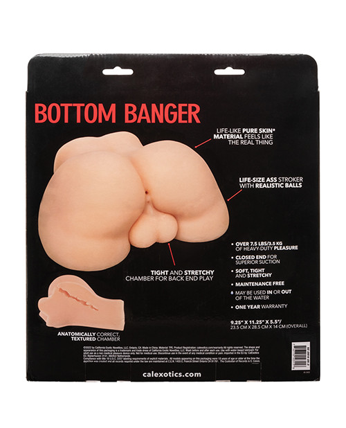 Back of Stroke It Bottom Banger packaging with product features and details