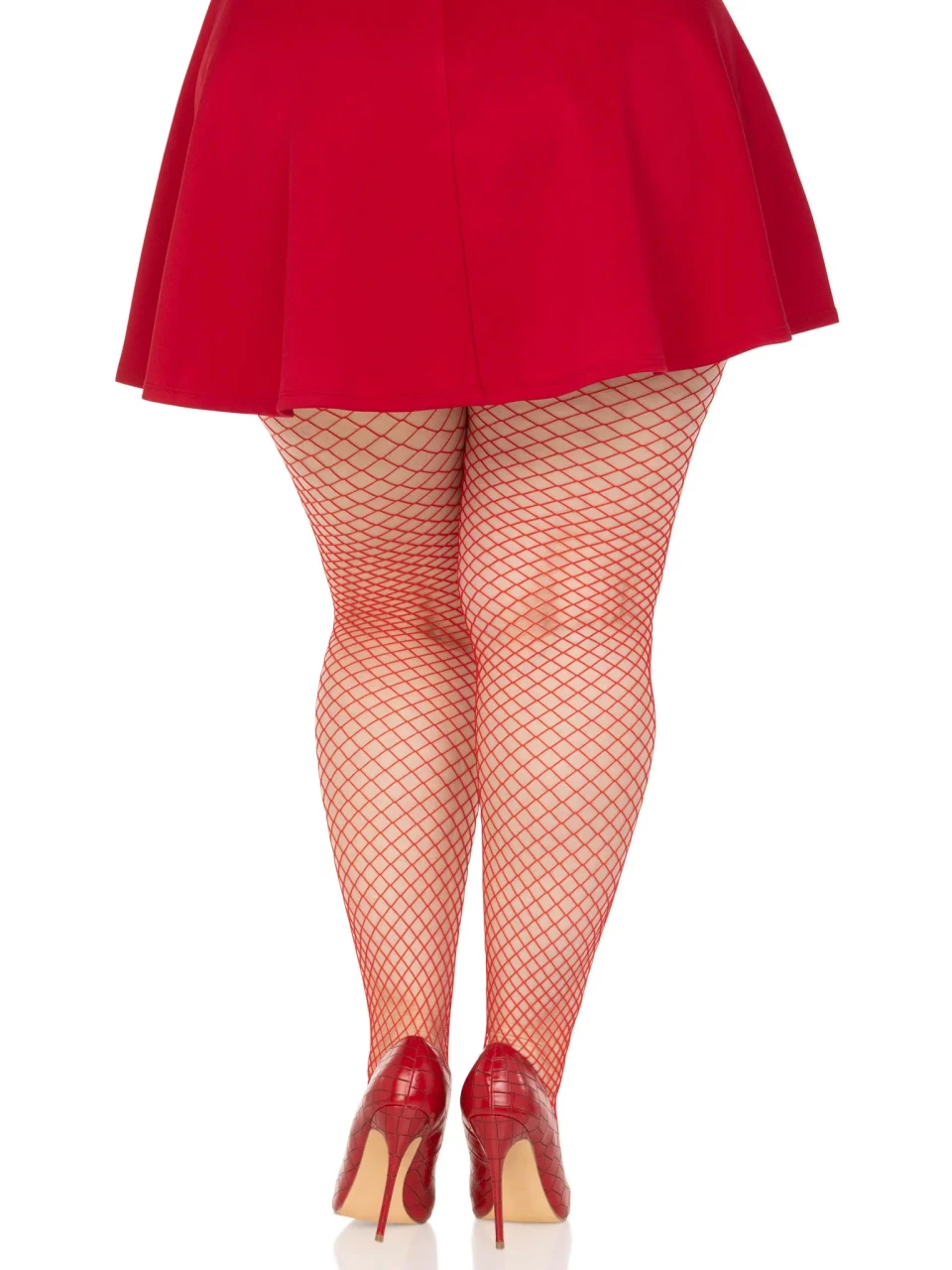 Leg Avenue Spandex Industrial Net Tights - Plus Size (1X/2X) - Red