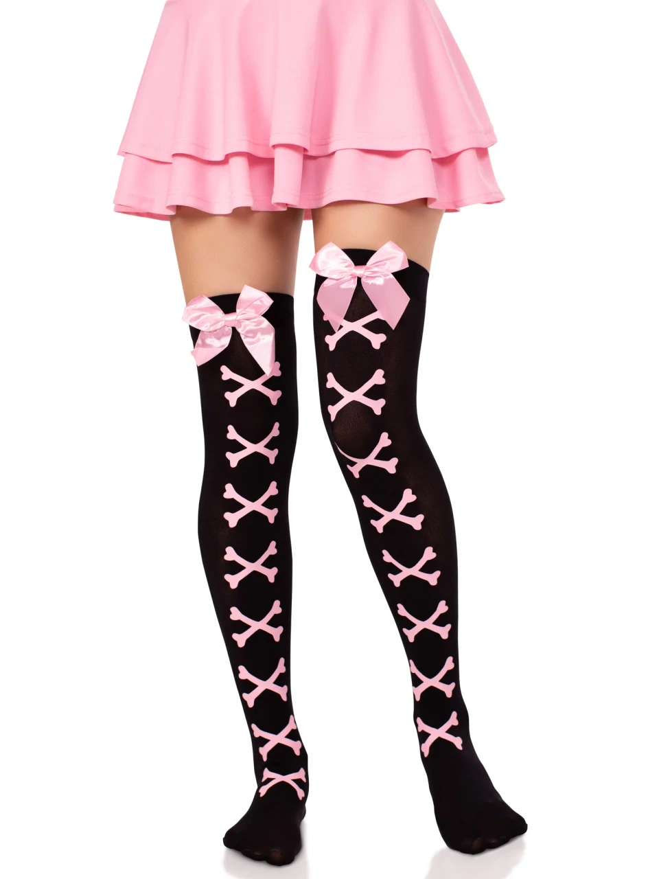 Leg Avenue Opaque Cross Bone Thigh Highs