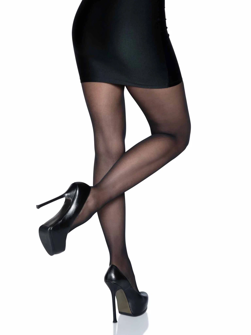 Leg Avenue Sheer Nylon Crotchless Pantyhose