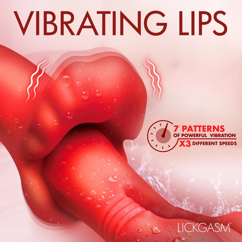 Close-up of two thrusting heads on Lickgasm Double Licker vibrator