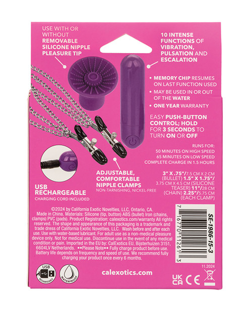 Back of Pleasure Kits Passion Collection packaging with product features and specs