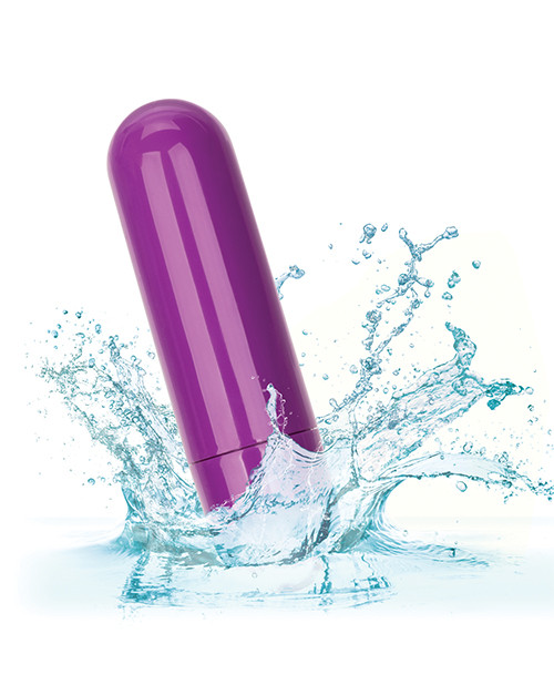 Close-up of purple rechargeable bullet vibe from Pleasure Kits Passion Collection