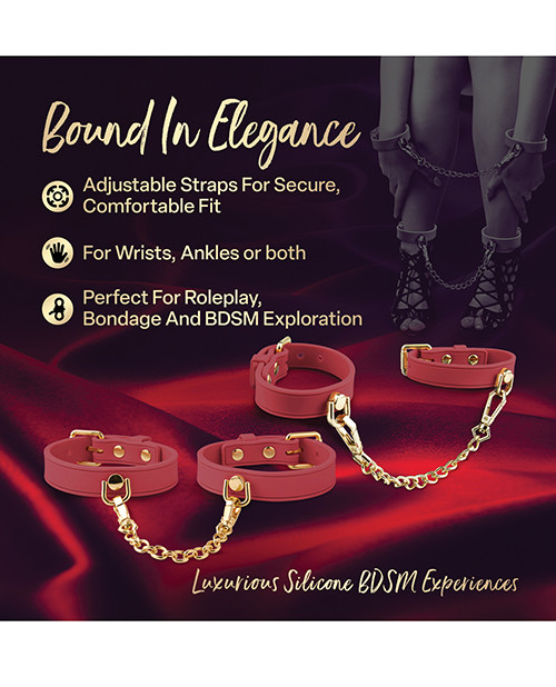 Temptasia Ardor red silicone wrist and ankle restraint set