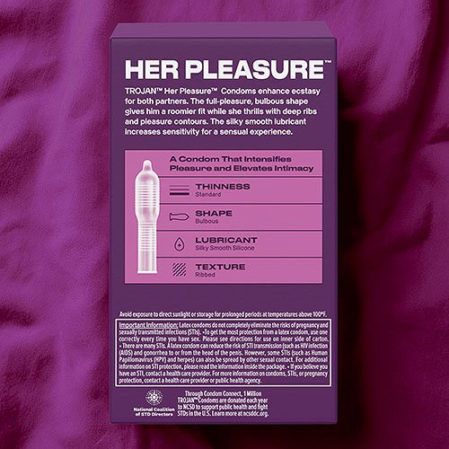 Trojan Her Pleasure Condoms - 3pk