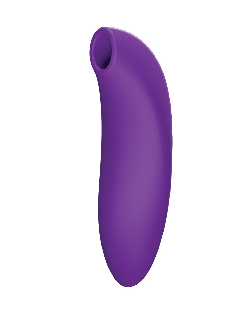 We-Vibe Melt 2 Pleasure Air clitoral stimulator in sage green silicone with slim curved body and circular air-pulse opening.