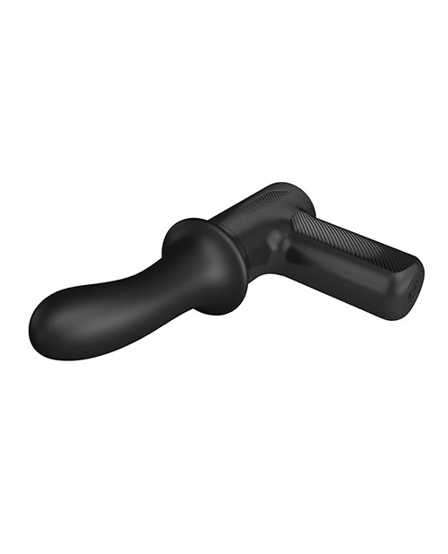 Side view of the DJ Doctor showing the curved silicone head, flared guard, and gun-style handle.