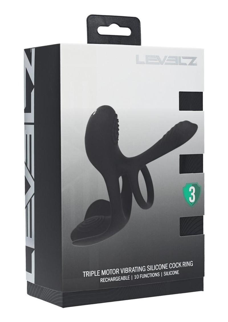 Levelz Triple Motor Vibrating Silicone Cock Ring