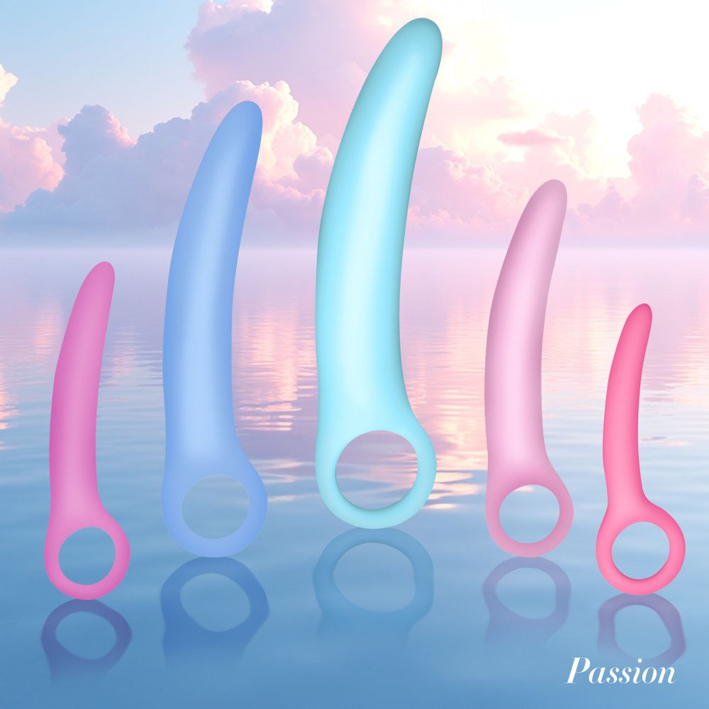 Passion five-piece silicone kegel exerciser set.