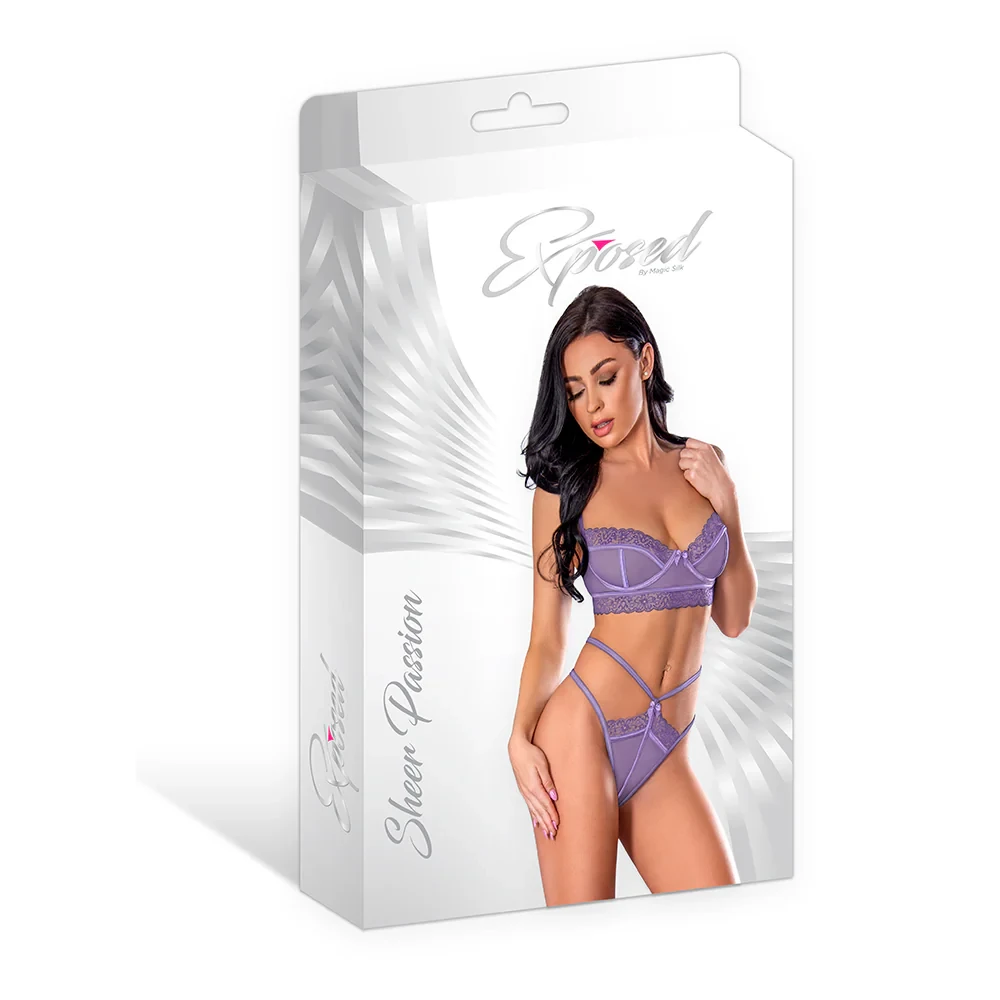 Exposed Sheer Passion Demi Bra & High Cut Tanga retail box.