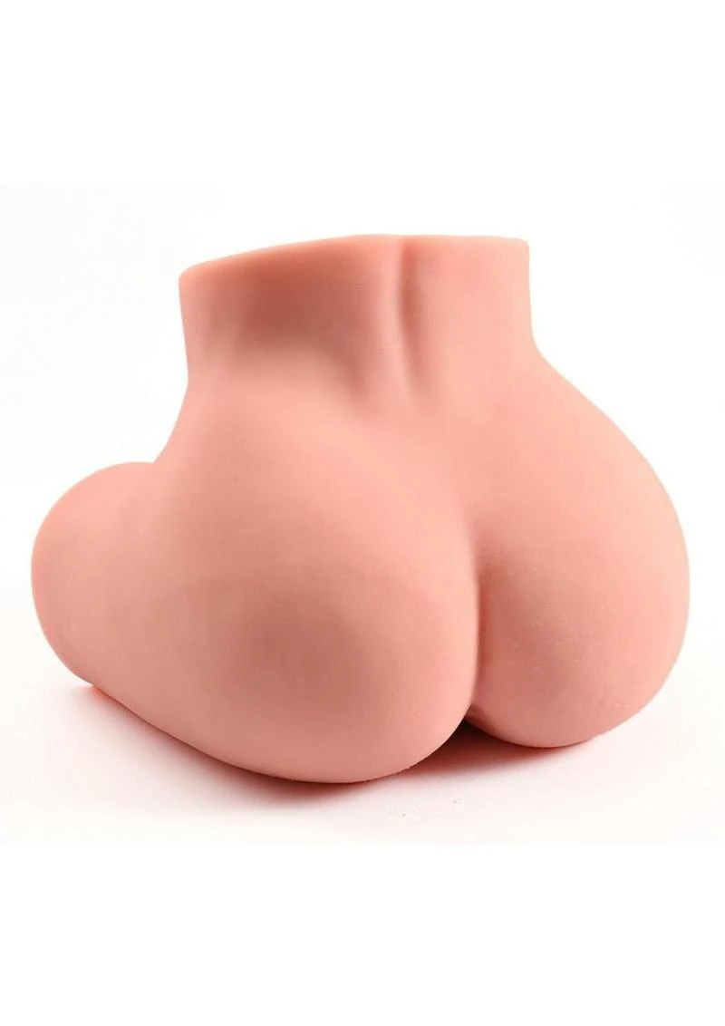 Side view of the beige Ultimate Booty masturbator.