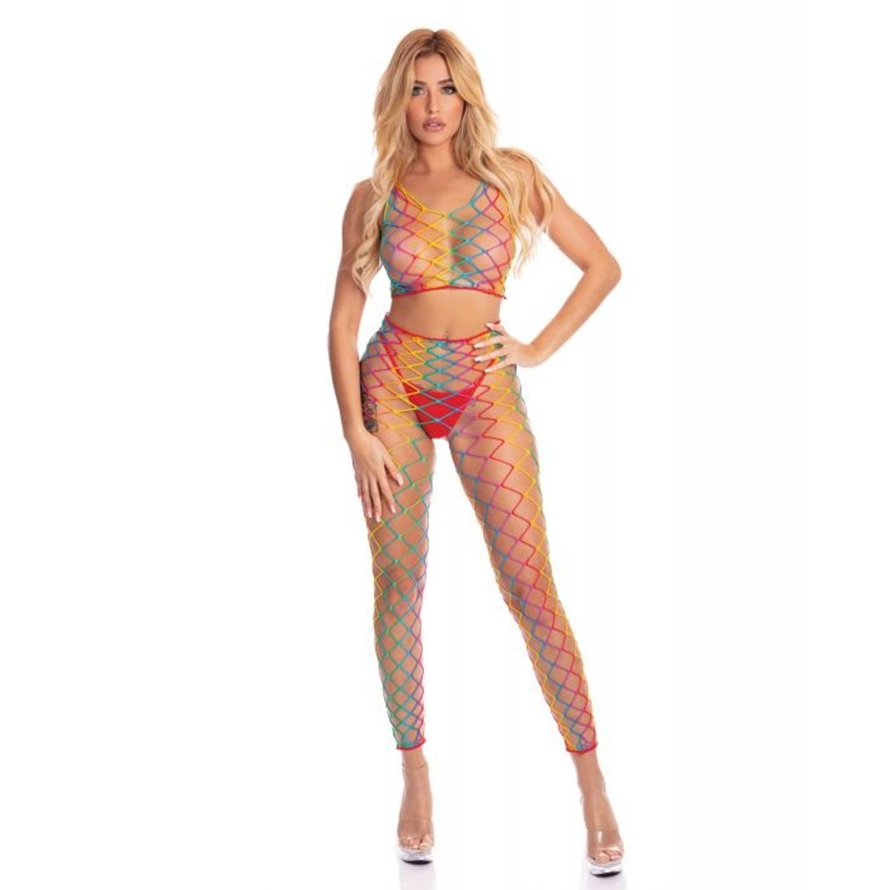 Pink Lipstick Roy G. Biv 2pc Bodystocking