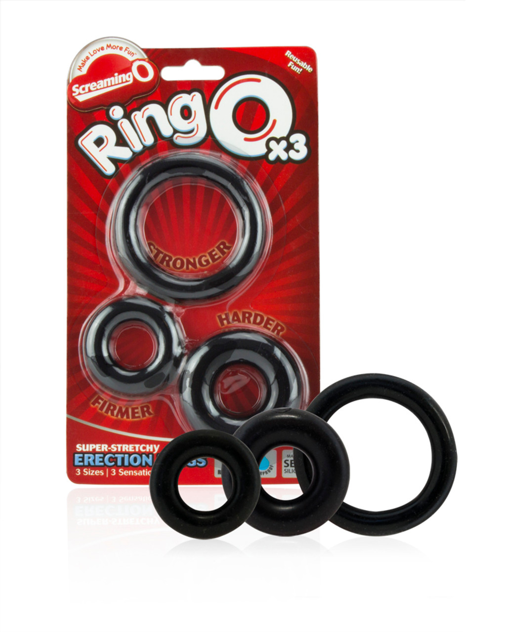 Screaming O RingO - 3 Pack - Black Screaming O RingO - 3 Pack - Black