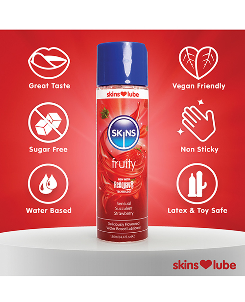 Skins Strawberry Flavored Lubricant - 4.4 oz