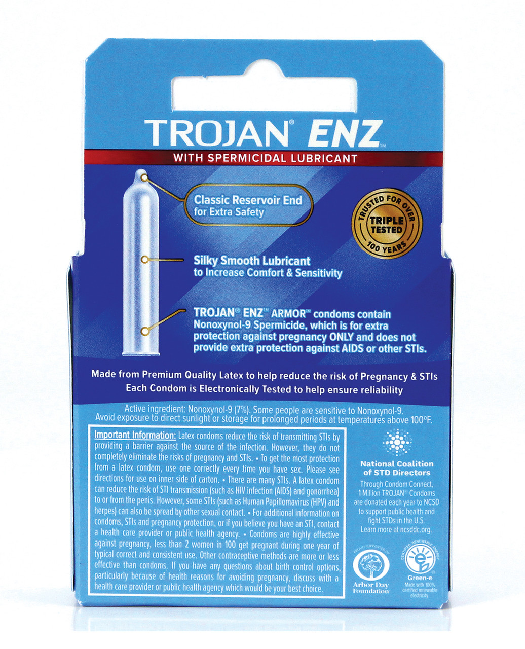 Trojan ENZ Spermicidal Condoms - 3pk Trojan ENZ Spermicidal Condoms - 3pk