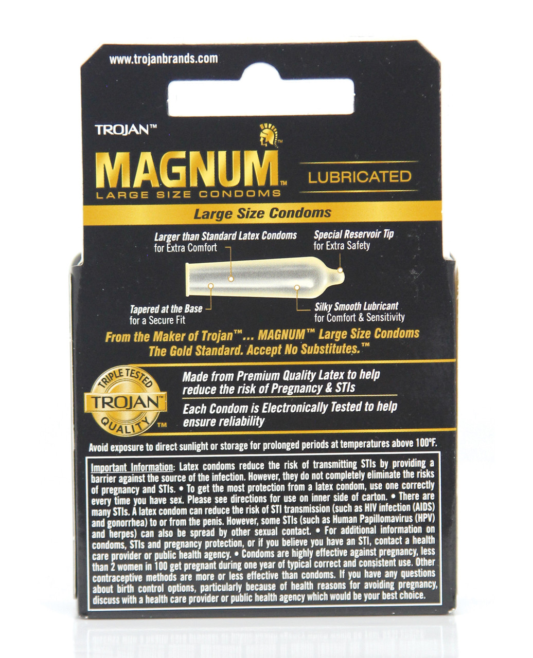 Trojan Magnum Lubricated Condoms - 3pk Trojan Magnum Lubricated Condoms - 3pk