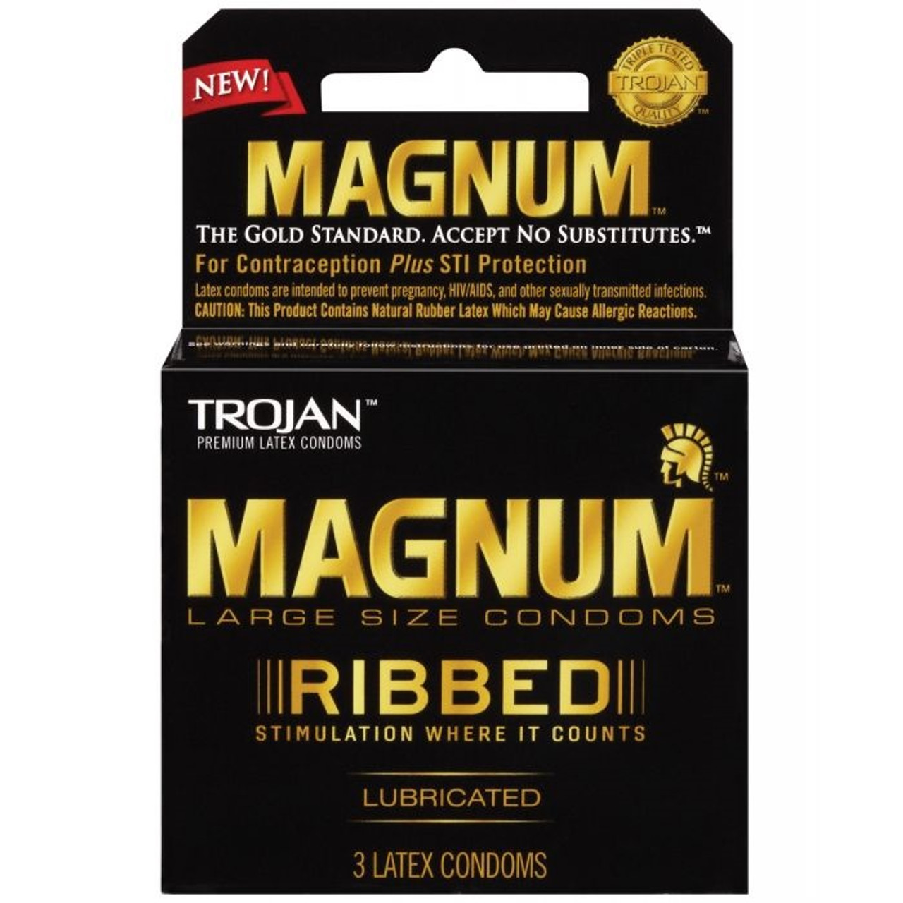 Trojan Magnum Ribbed Condoms - 3pk Trojan Magnum Ribbed Condoms - 3pk