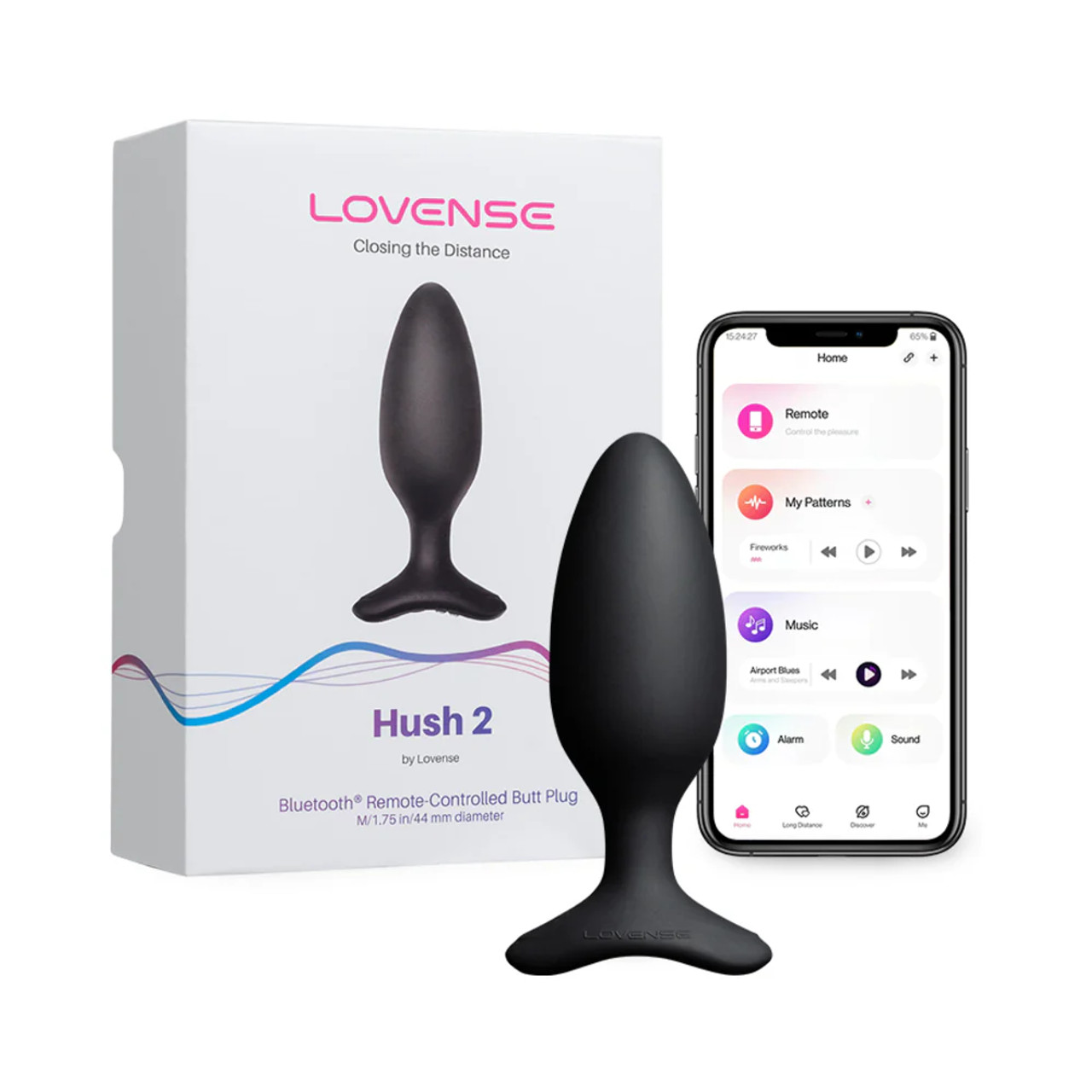 Lovense Hush 2 Bluetooth Remote-Controlled Butt Plug - 1.75"