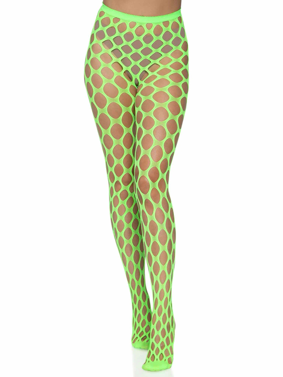 Leg Avenue Jumbo Pothole Net Tights - Green Leg Avenue Jumbo Pothole Net Tights - Green