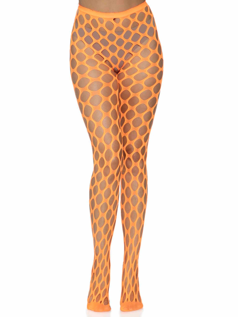 Leg Avenue Jumbo Pothole Net Tights - Orange Leg Avenue Jumbo Pothole Net Tights - Orange
