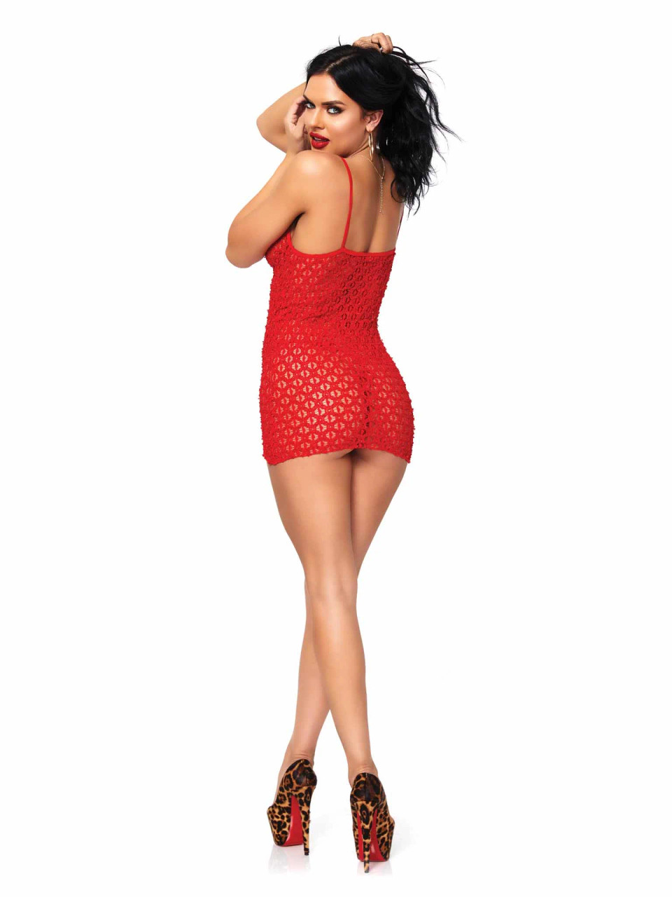 Leg Avenue 2pc Mini Dress with Lace Up Front & G-String