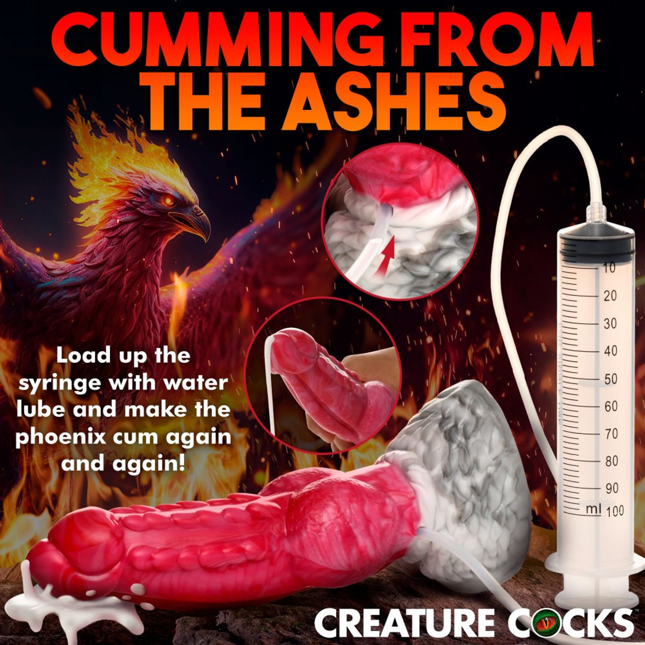 Creature Cocks - Resurrector Phoenix Squirting Silicone Dildo