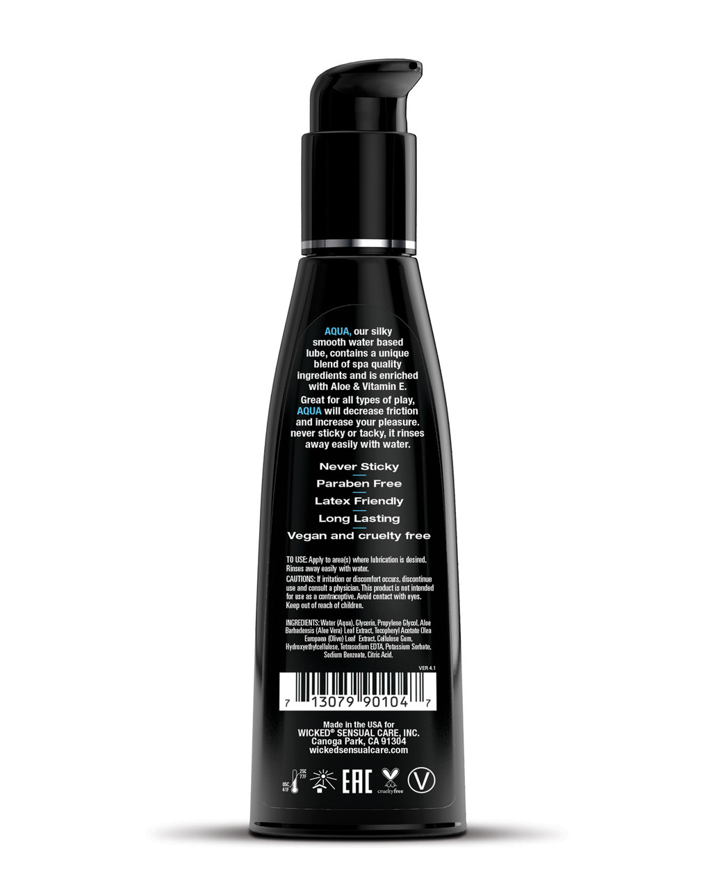 Wicked Aqua Water-Based Lubricant - 4 oz Wicked Aqua Water-Based Lubricant - 4 oz