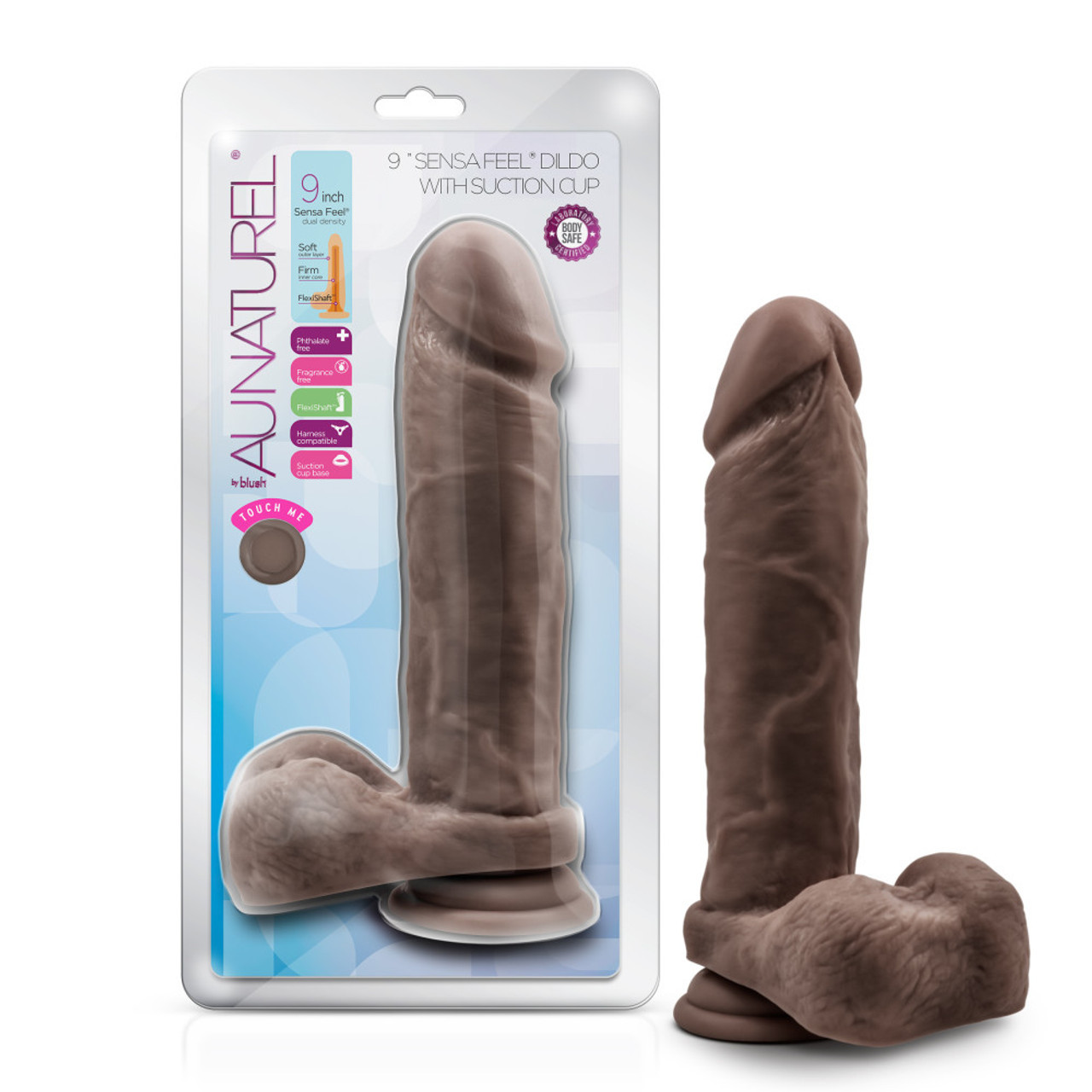 Au Naturel 9" Sensa Feel Dildo - Brown Au Naturel 9" Sensa Feel Dildo - Brown