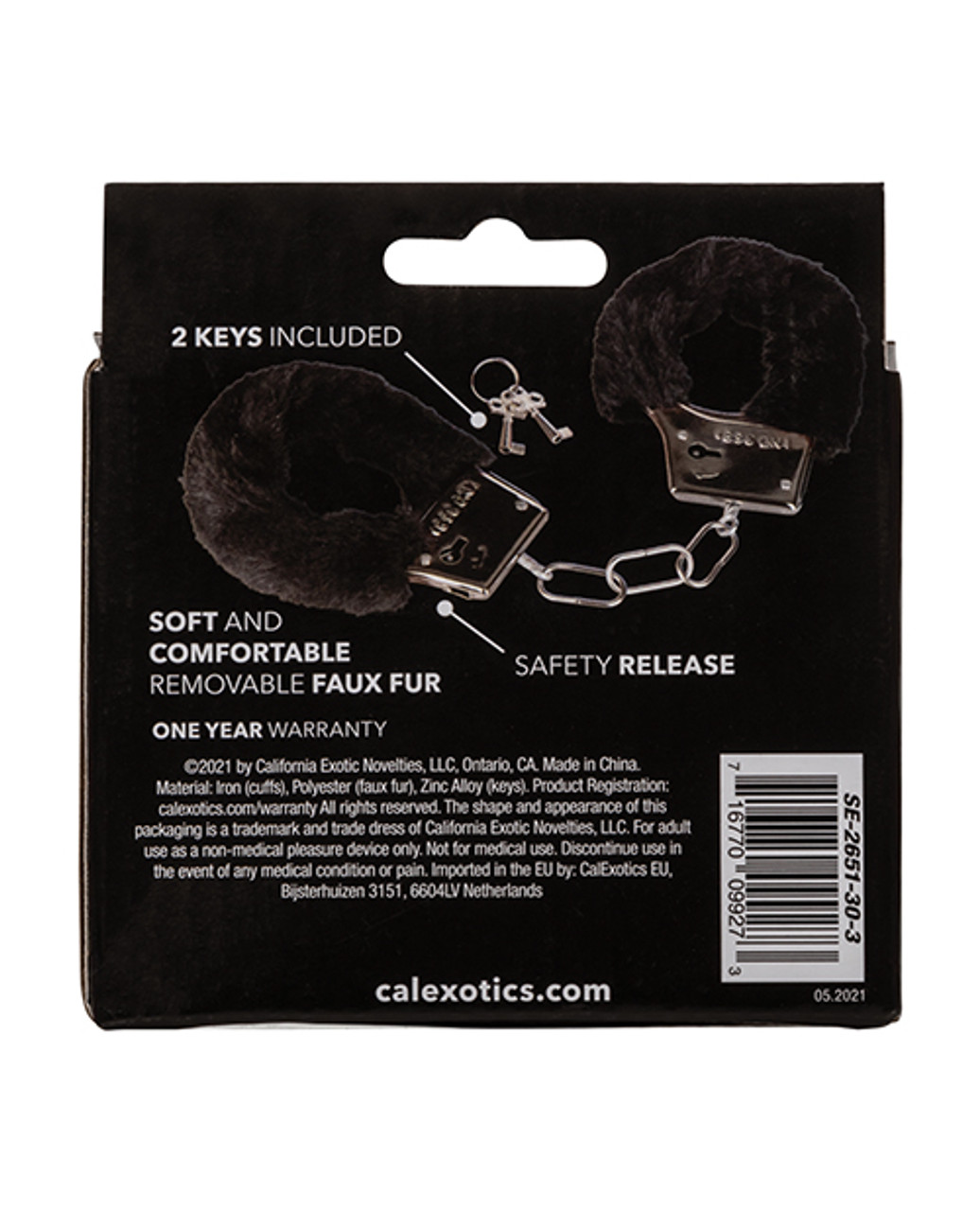 CalExotics Playful Furry Cuffs - Black CalExotics Playful Furry Cuffs - Black