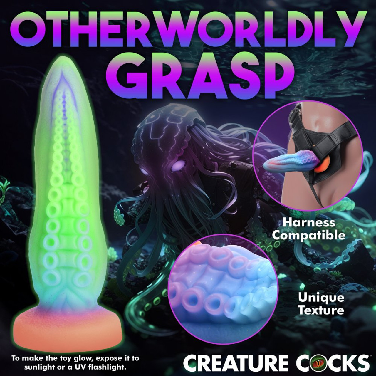 Creature Cocks - Tenta-Cock Glow-In-The-Dark Silicone Dildo