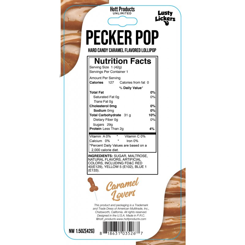 Lusty Lickers Caramel Pecker Pop