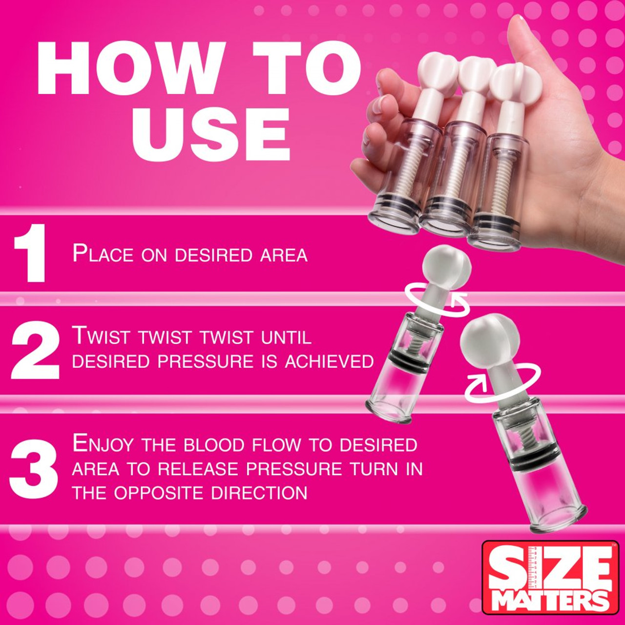 Size Matters Max Twist Clit & Nipple Triple Sucker Set Size Matters Max Twist Clit & Nipple Triple Sucker Set